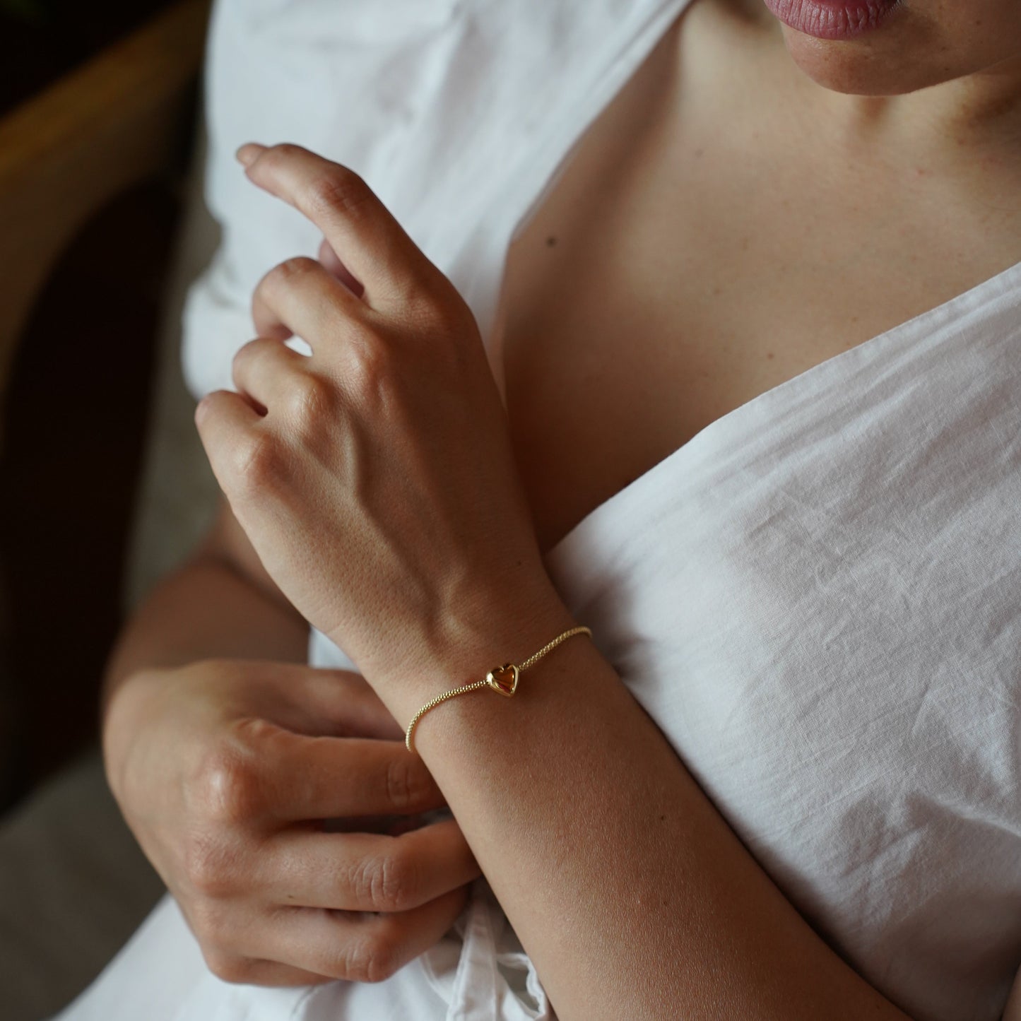 Bumped heart bracelet