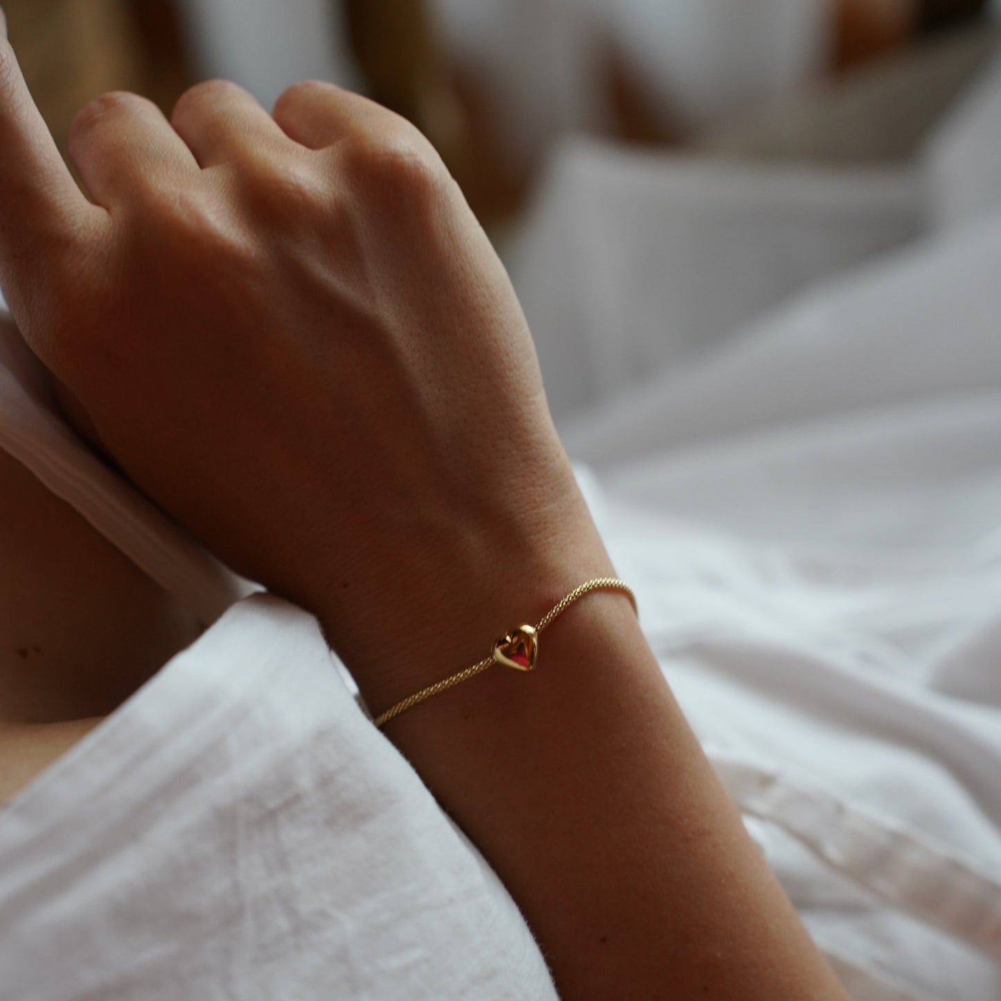 Bumped heart bracelet