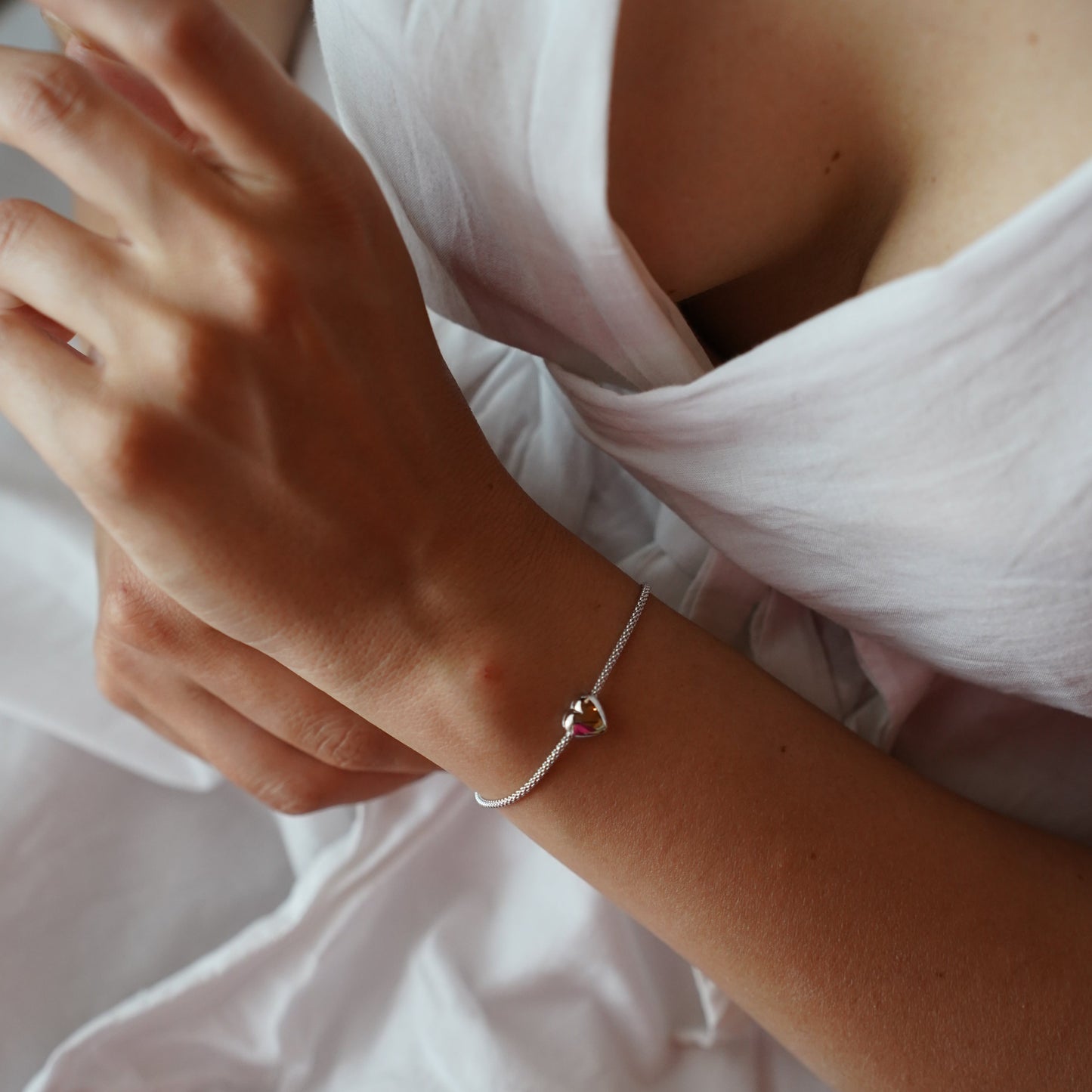 Bumped heart bracelet