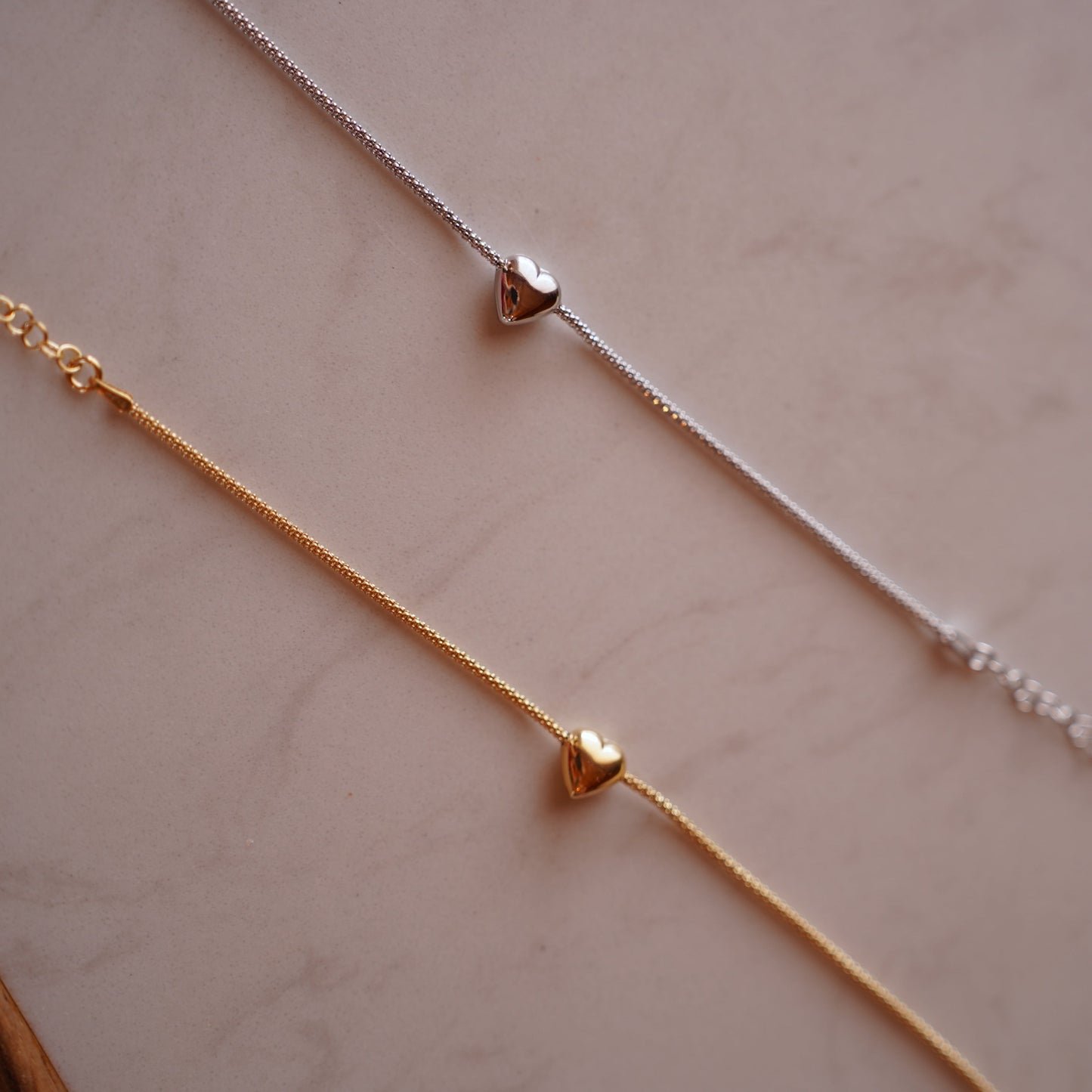 Bumped heart bracelet
