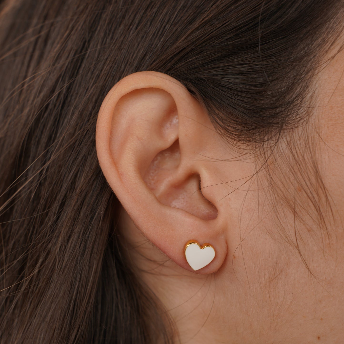 White heart Earrings
