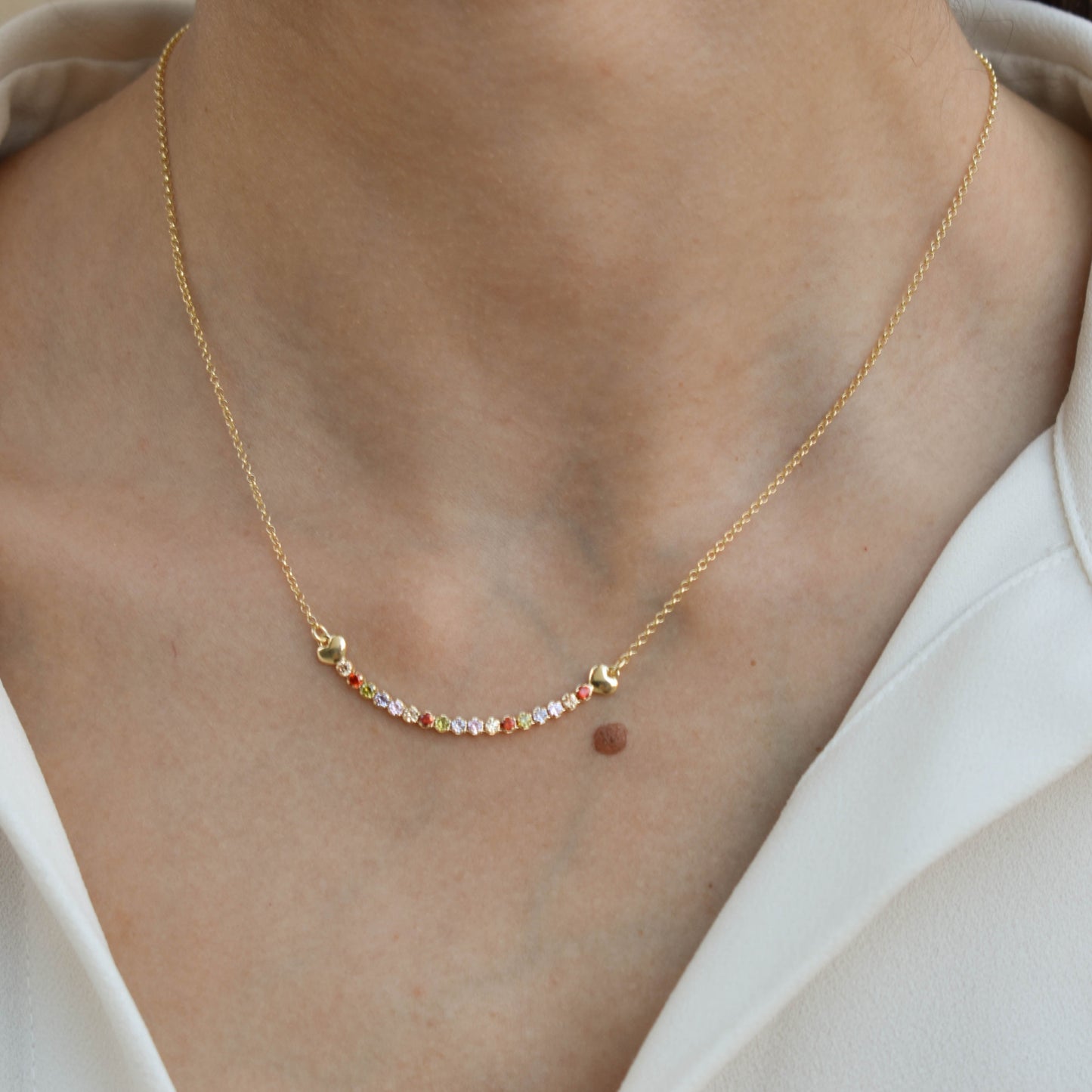 Color Crystal Mini Tennis Necklace
