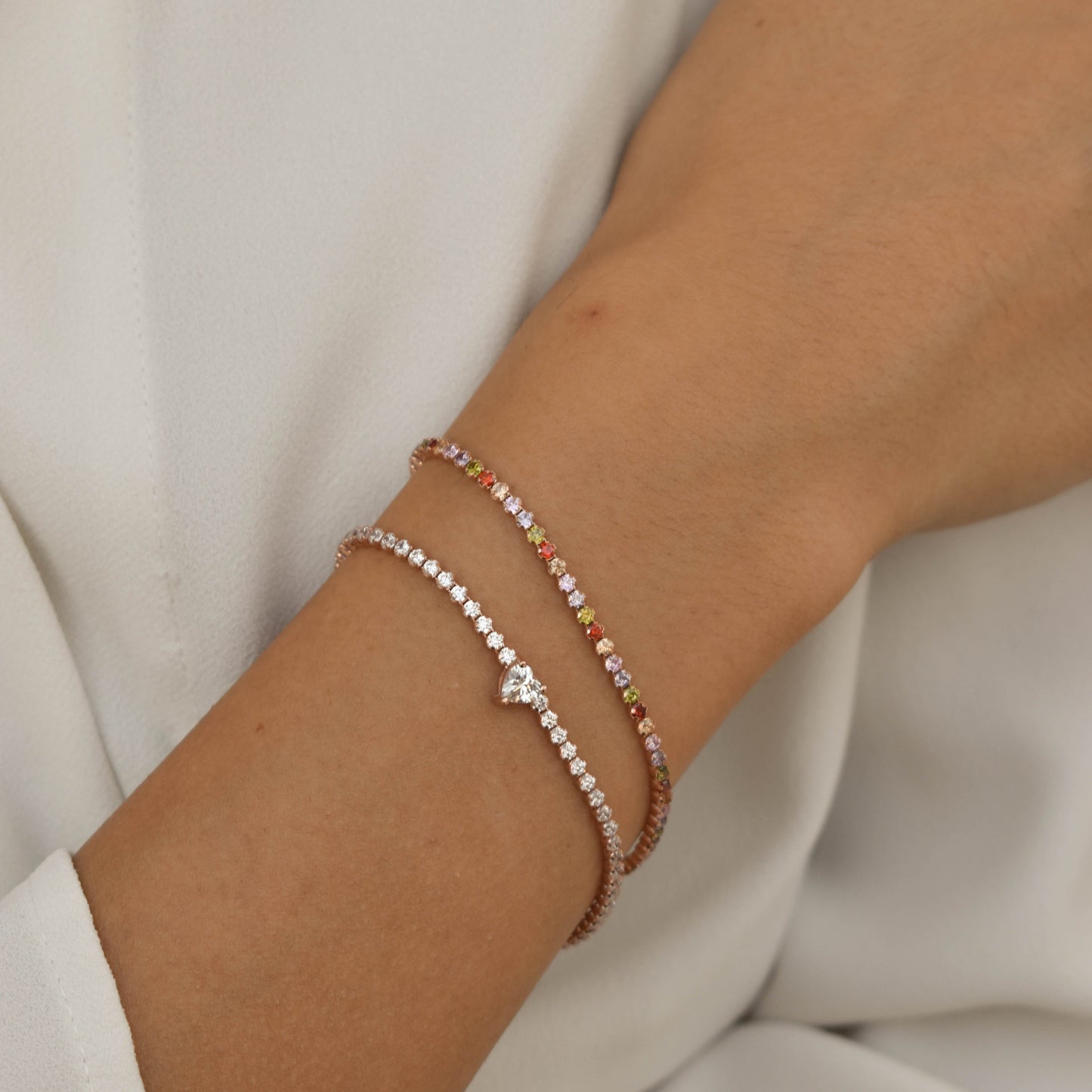 Color Crystals Tennis Bracelet