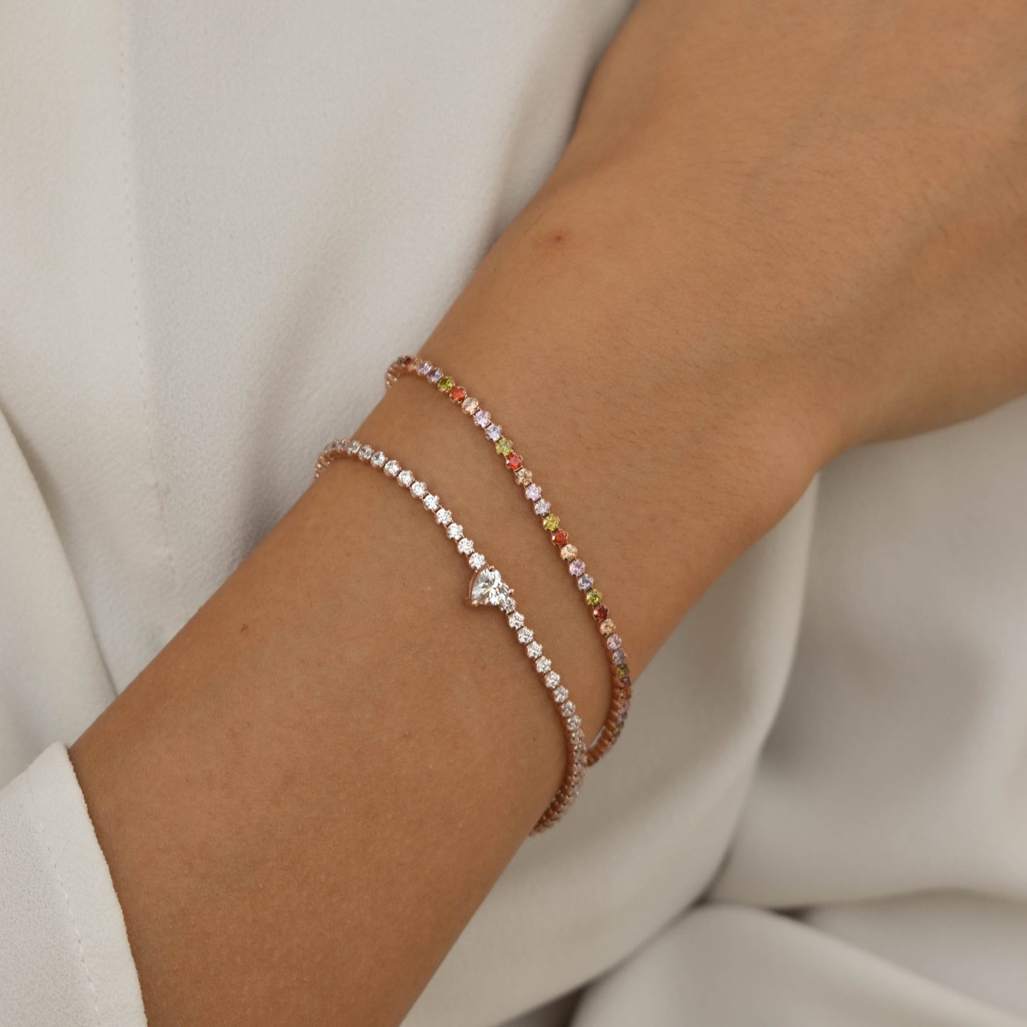 Heart Tennis Bracelet