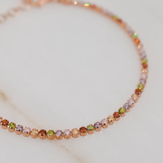 Color Crystals Tennis Bracelet